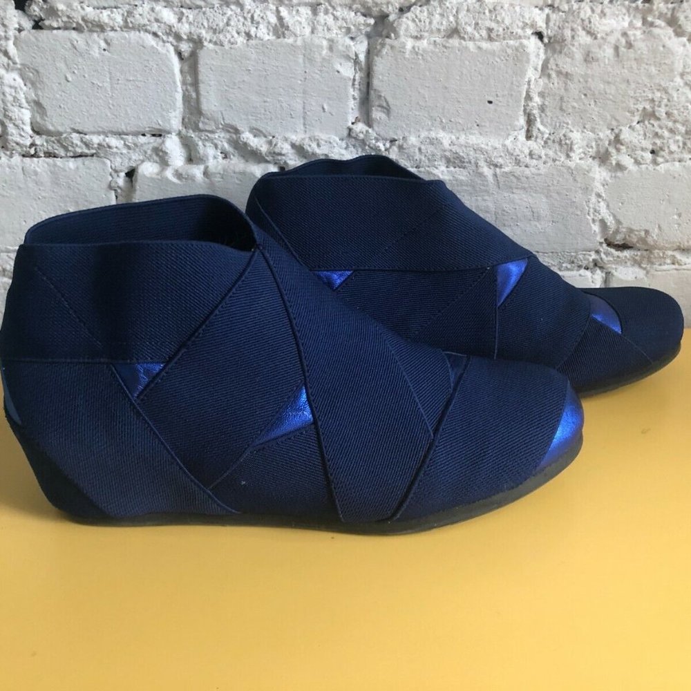 UNITED NUDE blue WRAP Around WEDGE Booties SHOES EUR 37 US 6.5